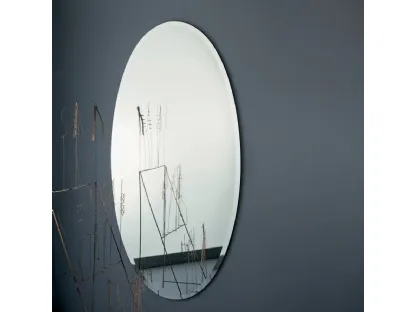 Specchio ovale con bordo bisellato Bric di Glas Italia