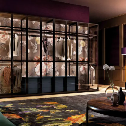 Armadio con ante battenti in vetro Glass di Olivieri