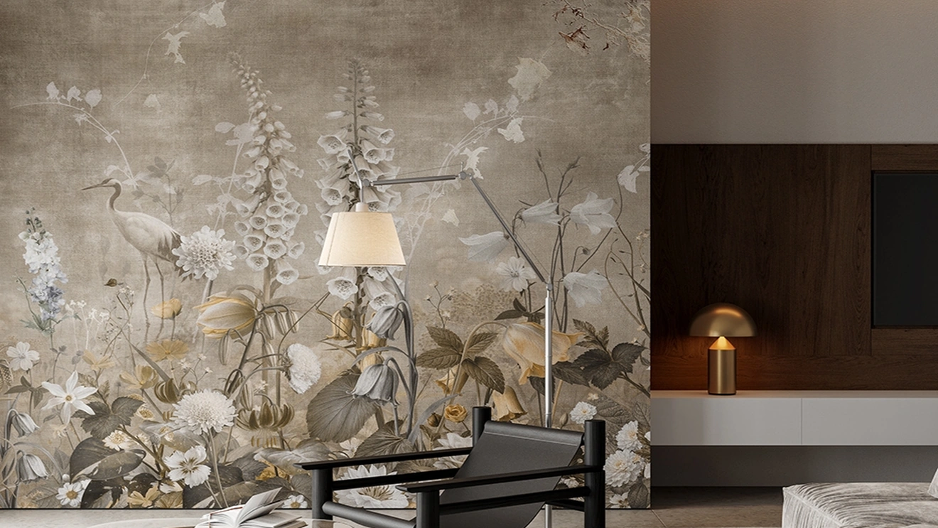 Carta da parati Bruma Inkiostro Bianco