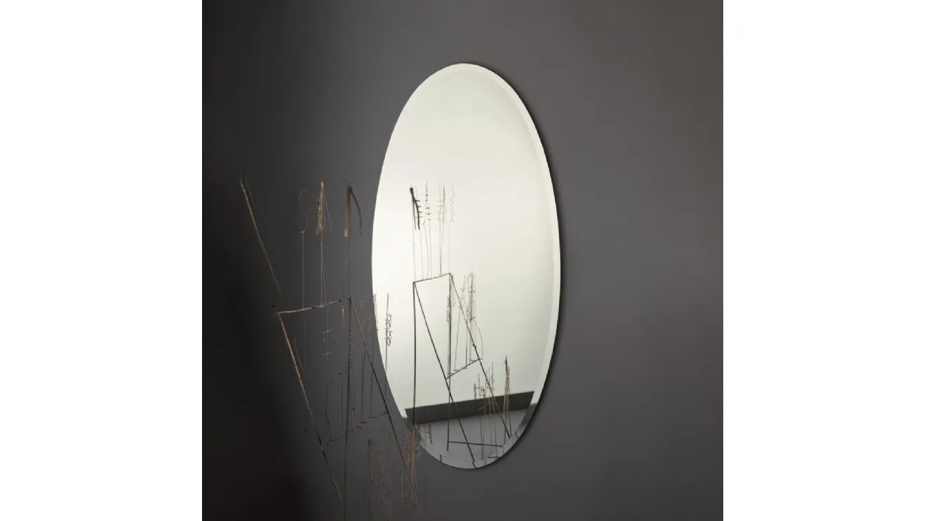 Specchio ovale con bordo bisellato Bric di Glas Italia