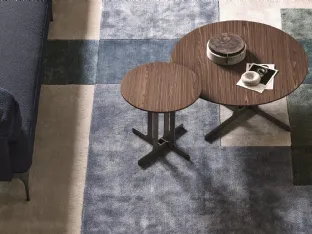 Tavolino rotondo con top in legno impiallacciato e base in metallo Nell di Ditre Italia
