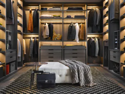 Pouf Gant in pelle Nabuk con preziosa lavorazione capitonné di Poliform