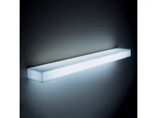 Mensola Light Light in cristallo Bianco opaco con impianto interno di luce a Led di Glas Italia