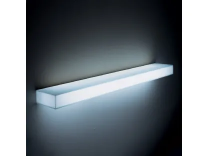 Mensola Light Light in cristallo Bianco opaco con impianto interno di luce a Led di Glas Italia