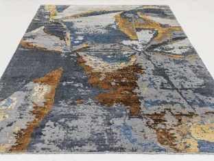 Tappeto astratto in lana e bamboo Limited Edition 2837 di Carpet Edition