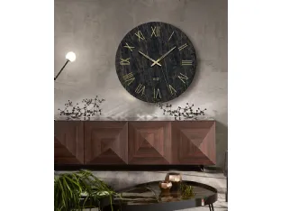 Orologio da muro in vetro serigrafato effetto marmo Portofino di Riflessi