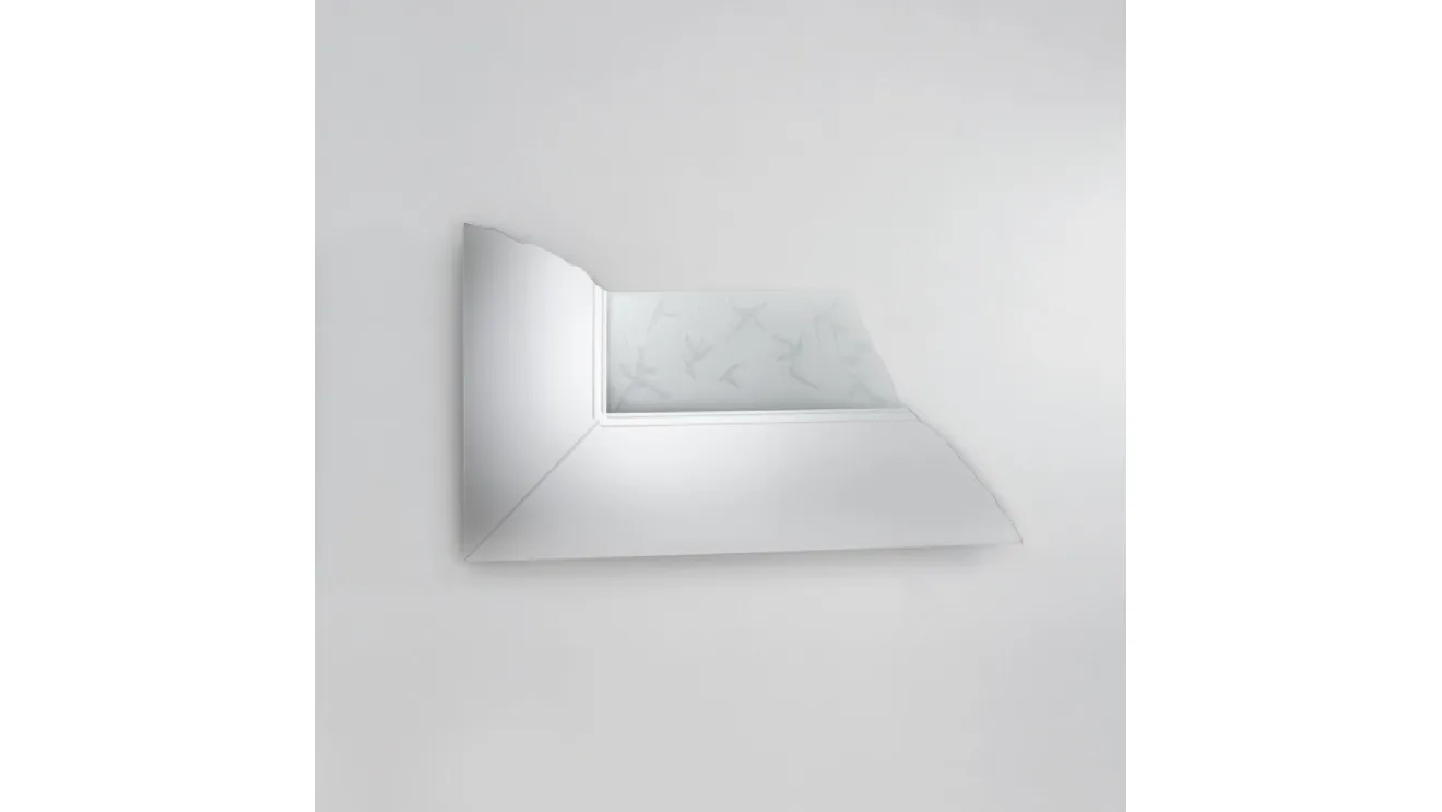 Specchio di design Scornice con decoro satinato di Glas Italia