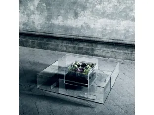 Tavolino Seasons Fioriera in cristallo trasparente extralight di Glas Italia