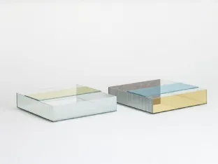 Tavolino quadrato Spectrum in cristallo di Glas Italia