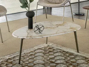 Tavolino con top in marmo Coffee di Riflessi