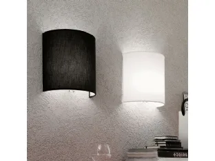 Lampada in tessuto bianco o nero Applique Luna di Adriani e Rossi
