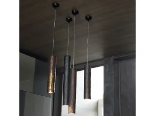 Lampada a sospensione in metallo bronzato Candle di Adriani e Rossi