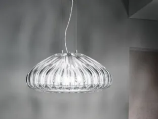 Lampada sospesa in vetro con luce a LED Diamante di Vistosi