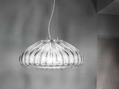 Lampada sospesa in vetro con luce a LED Diamante di Vistosi
