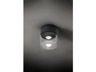 Lampada con struttura in alluminio e diffusore in vetro Lens Soffitto di Zafferano