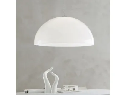 Lampada a sospensione Moon in metacrilato Bianco di Adriani e Rossi