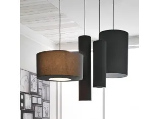 Lampada a sospensione di varie dimensioni in tessuto Tube di Adriani e Rossi