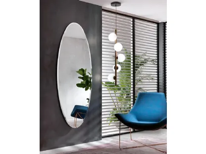 Lampada a sospensione Twist SV5 in metallo con bulbi in vetro bianco satinato di Riflessi