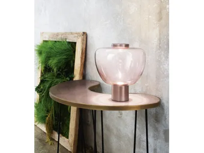 Lampada da tavolo in vetro rosato e metallo Riflesso di Vistosi