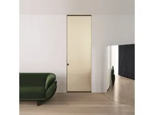 Porta per interni scorrevole Sherazade Pocket in legno con telaio in alluminio di Glas Italia