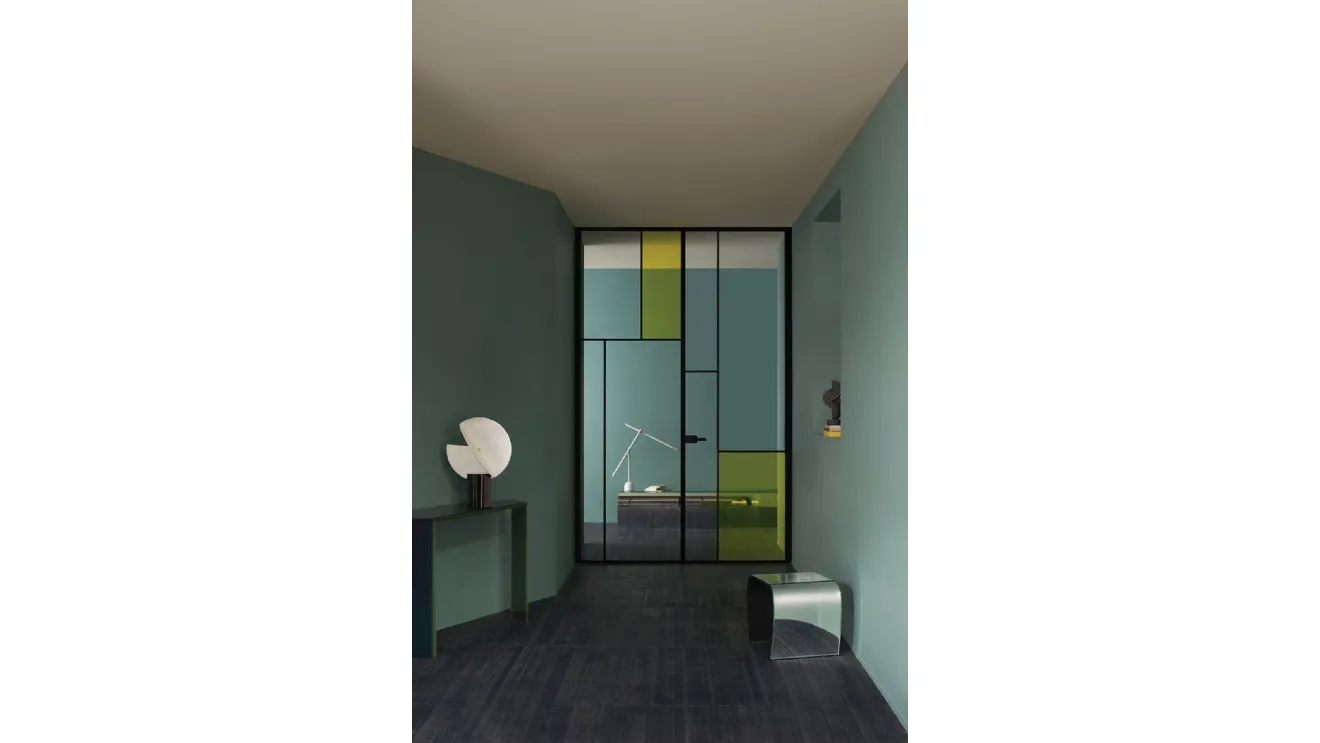 Porta per interni Sherazade Double Swing Slim Jambs Patchwork di Glas Italia