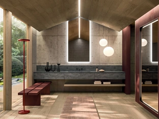 Mobile da Bagno sospeso 360Gradi 04 in Corian di Arrital