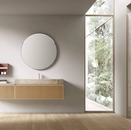 Mobile da Bagno sospeso Shape 21 in rovere di Arcom