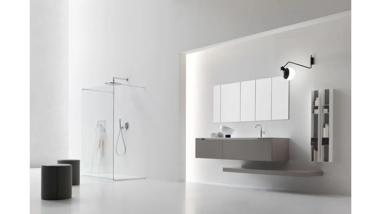 Mobile da Bagno sospeso laccatoTaupe Gold 02 di Arcom