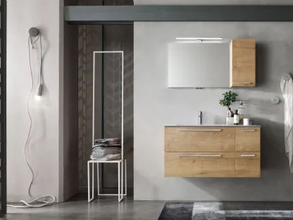Mobile da Bagno sospeso in melaminico Rovere E-Ly 81 di Arcom