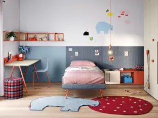 Cameretta componibilecon armadio a muro e scrittoio Kids space 01 di Nidi
