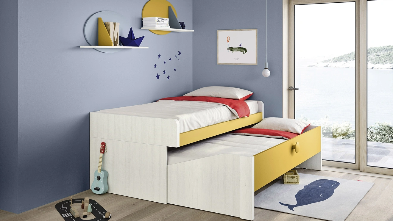 Cameretta Salvaspazio Letto Pablo con secondo letto estraibile di Nidi