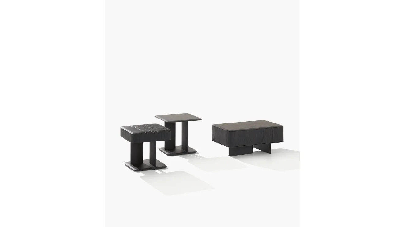 Comodino Brera in olmo nero di Poliform