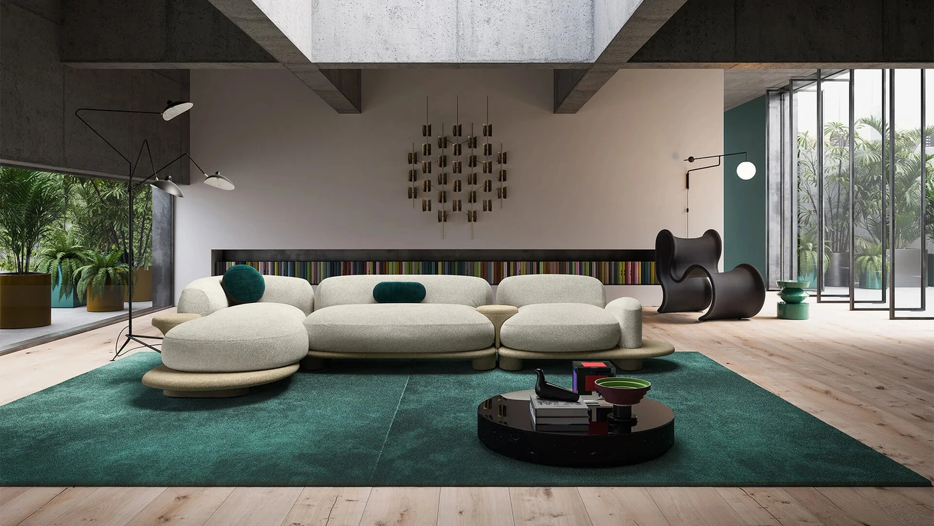 Divano di design con penisola Grumetto di Busnelli