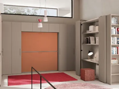 Letto a castello a scomparsa in laccato opaco Nikai Up di Clever