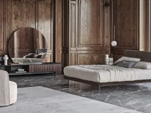 Letto in tessuto con testiera plissettata Chloè Luxury di Ditre Italia