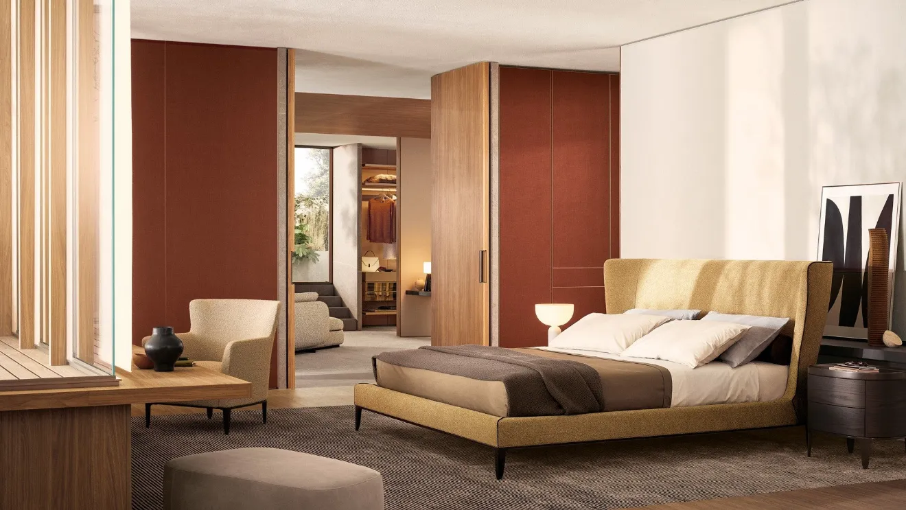 Letto in tessuto Gentleman di Poliform