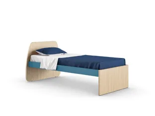 Letto singolo Cup in melaminico con testiera di Nidi