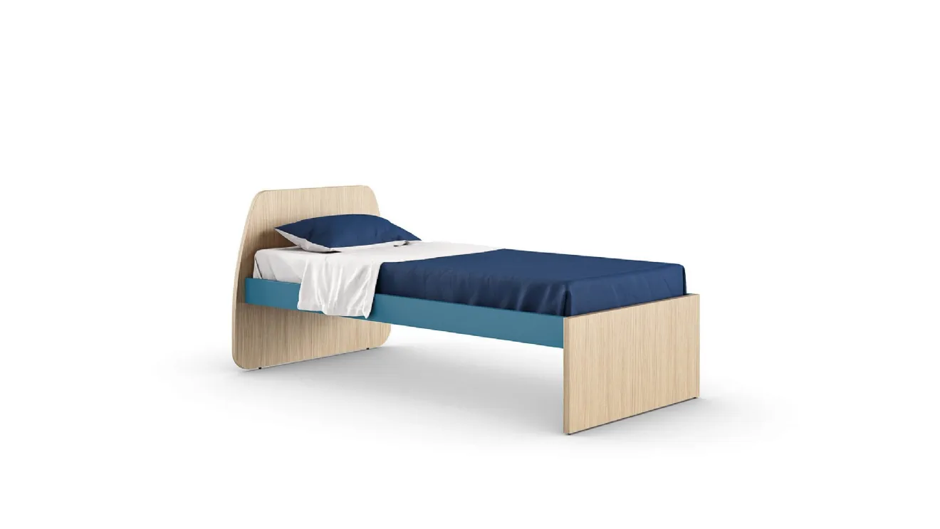 Letto singolo Cup in melaminico con testiera di Nidi