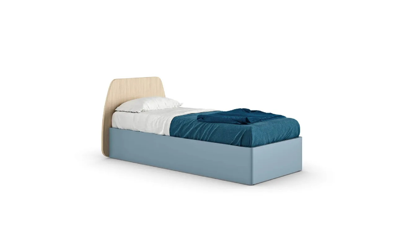 Letto singolo in melaminico con box contenitore Cup di Nidi