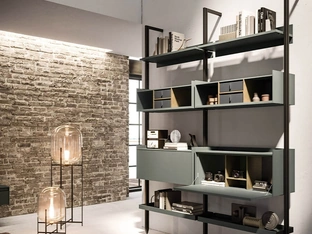 Libreria Vertical a muro in alluminio e laccato di Arrital
