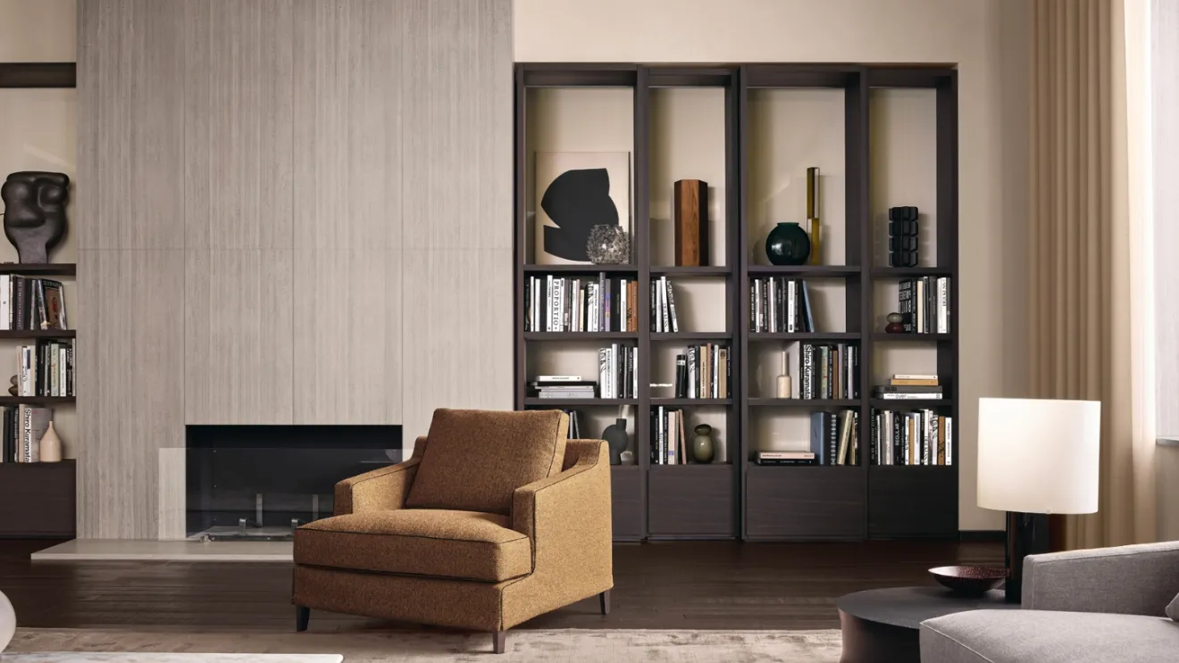 Libreria in rovere Wall System 01 di Poliform