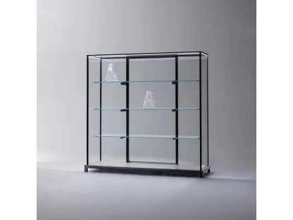 Libreria Wunderkammer in cristallo con struttura in alluminio di Glas Italia