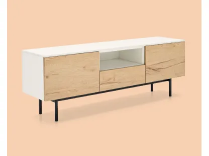 Madia Made CB6101 6 in nobilitato rovere naturale e nobilitato bianco di Connubia