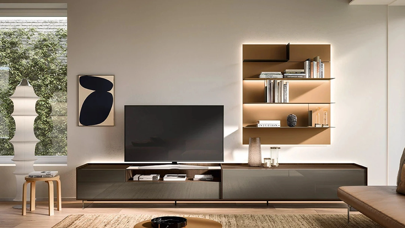 Parete Attrezzata Cabaret Glass 04 di Sangiacomo