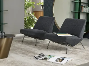 Poltrona in tessuto imbottito Sleek di Bonaldo