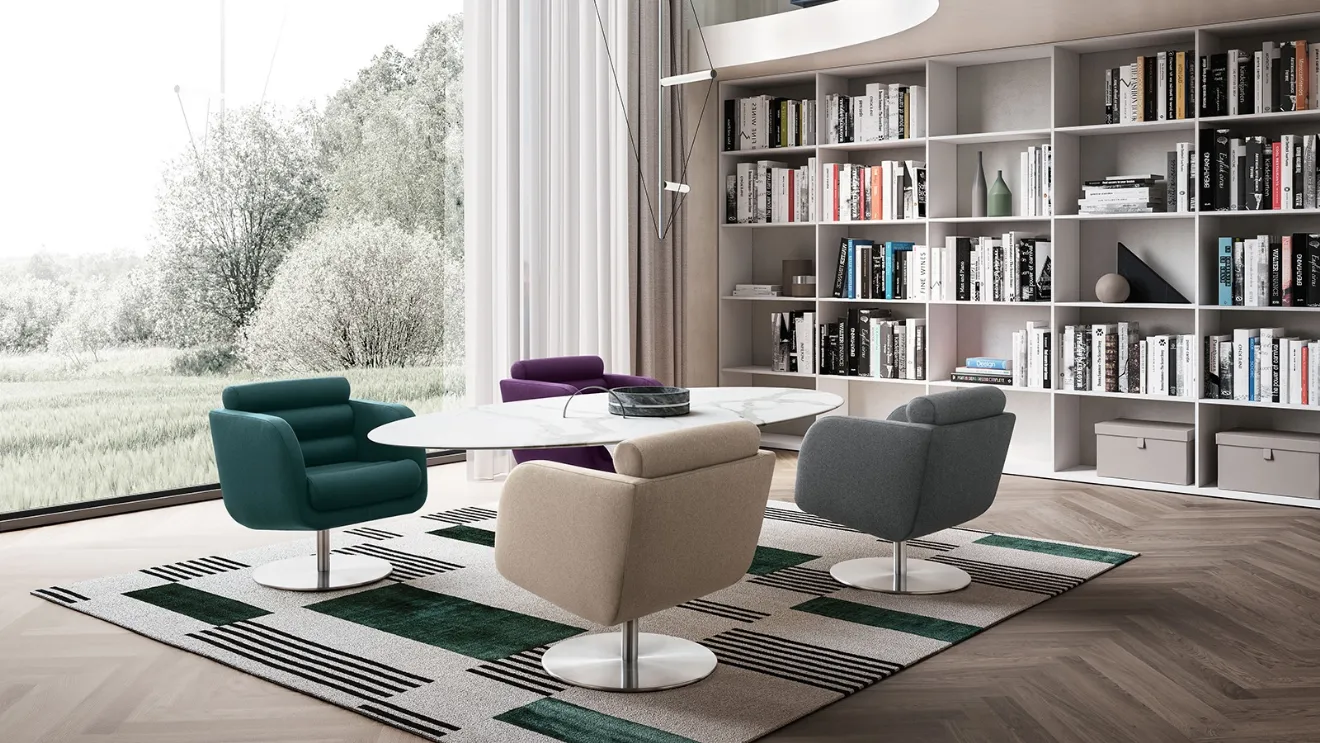 Poltroncina in tessuto sfoderabile Tubes di Felis