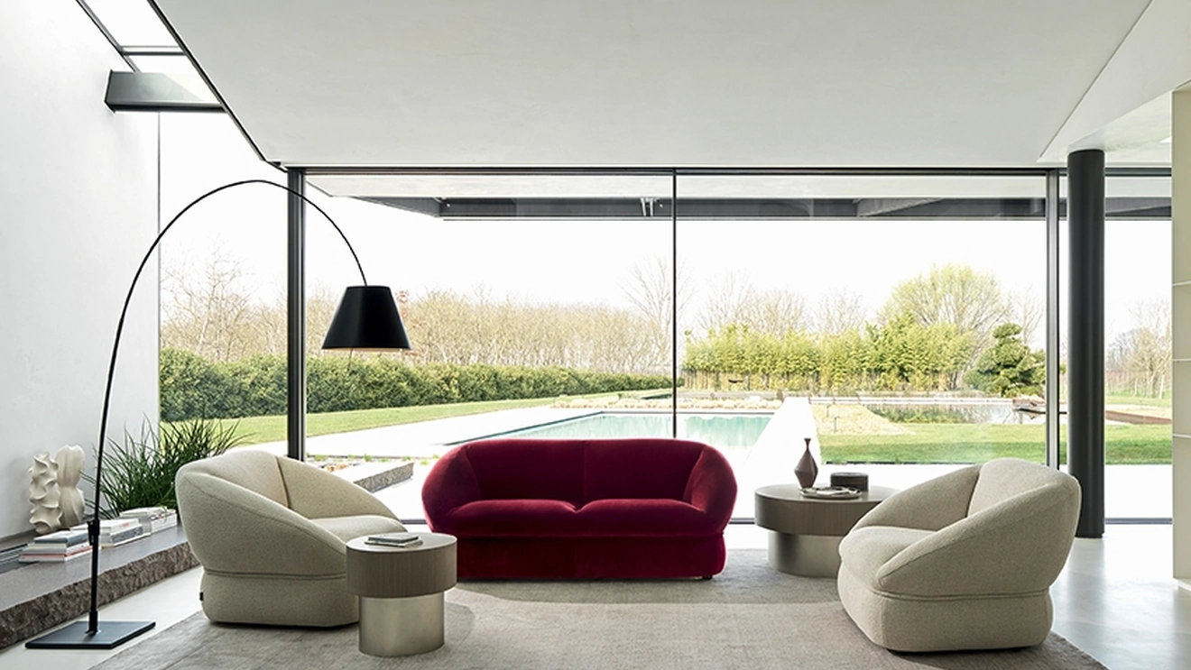 Divano lineare Alta in velluto di Ditre Italia