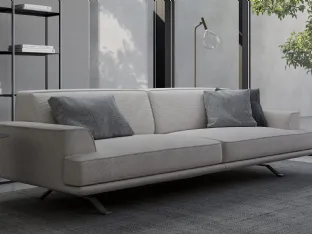 Divano lineare in tessuto Slab plus di Bonaldo