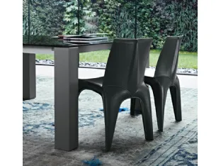 Sedia di design BB completamente rivestita in cuoio di Poliform