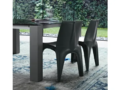 Sedia di design BB completamente rivestita in cuoio di Poliform